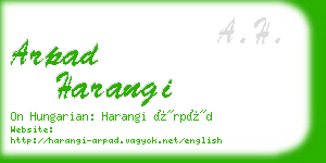 arpad harangi business card